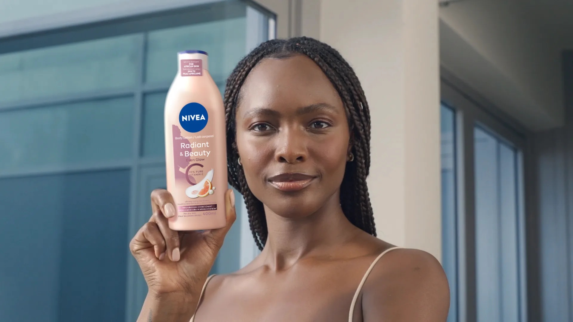 NIVEA Radiant & Beauty Even Glow frame, with the pack swapped for a regional version, after